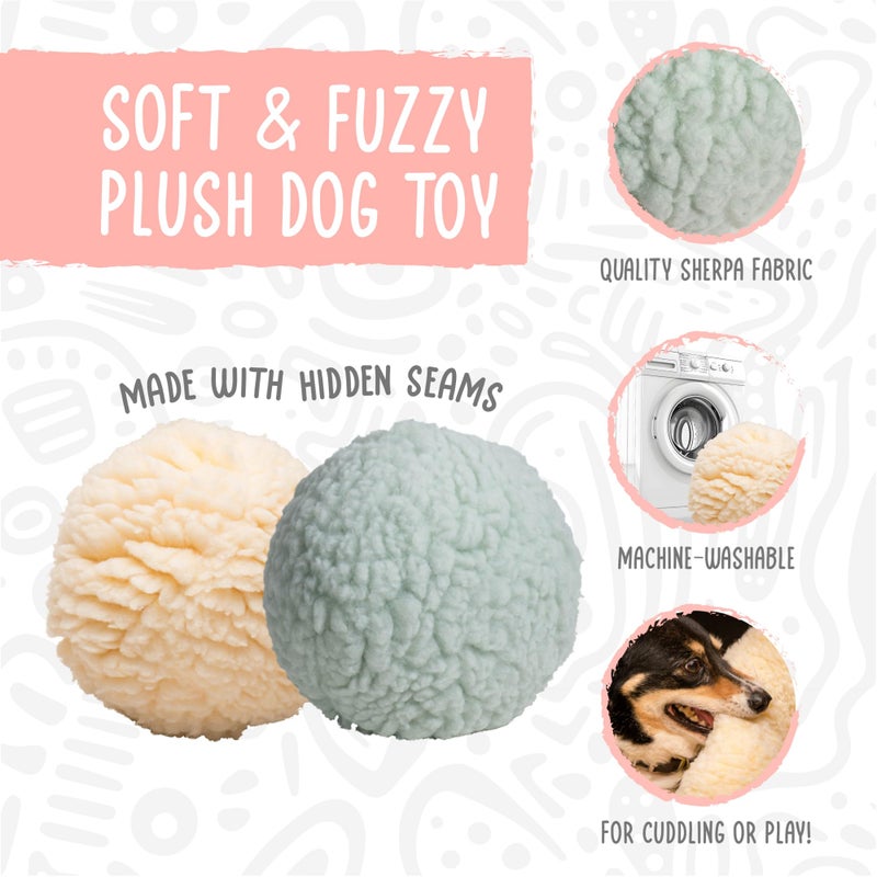 HuggleHounds Plush Ball Dog Toy - Dog Fuzzy Ball Toy, Durable Stuffed Soft Plush for Small and Large Breeds - 4" HuggleFleece, Small - Image 2